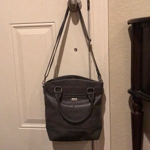 Thirty One gray Leather Cross body Bag